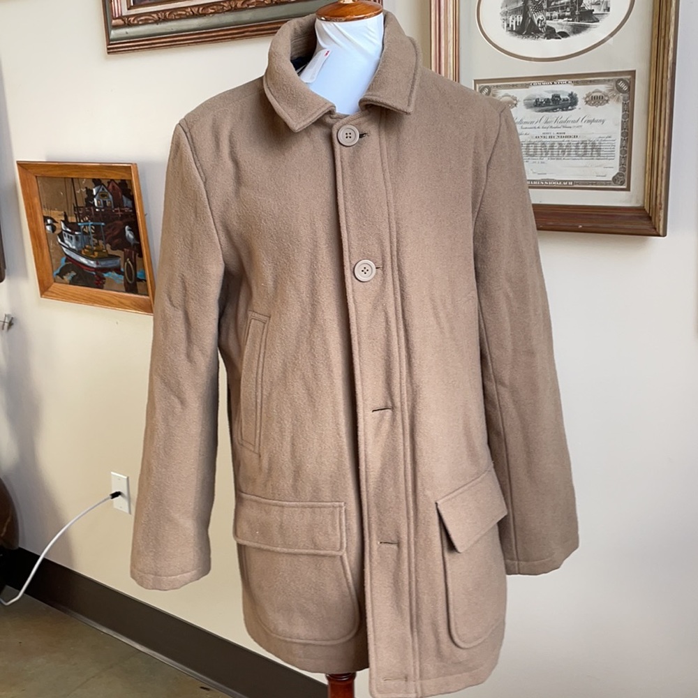 Brand new w/tag LL BEAN MENS wool L-TALL COAT TAN